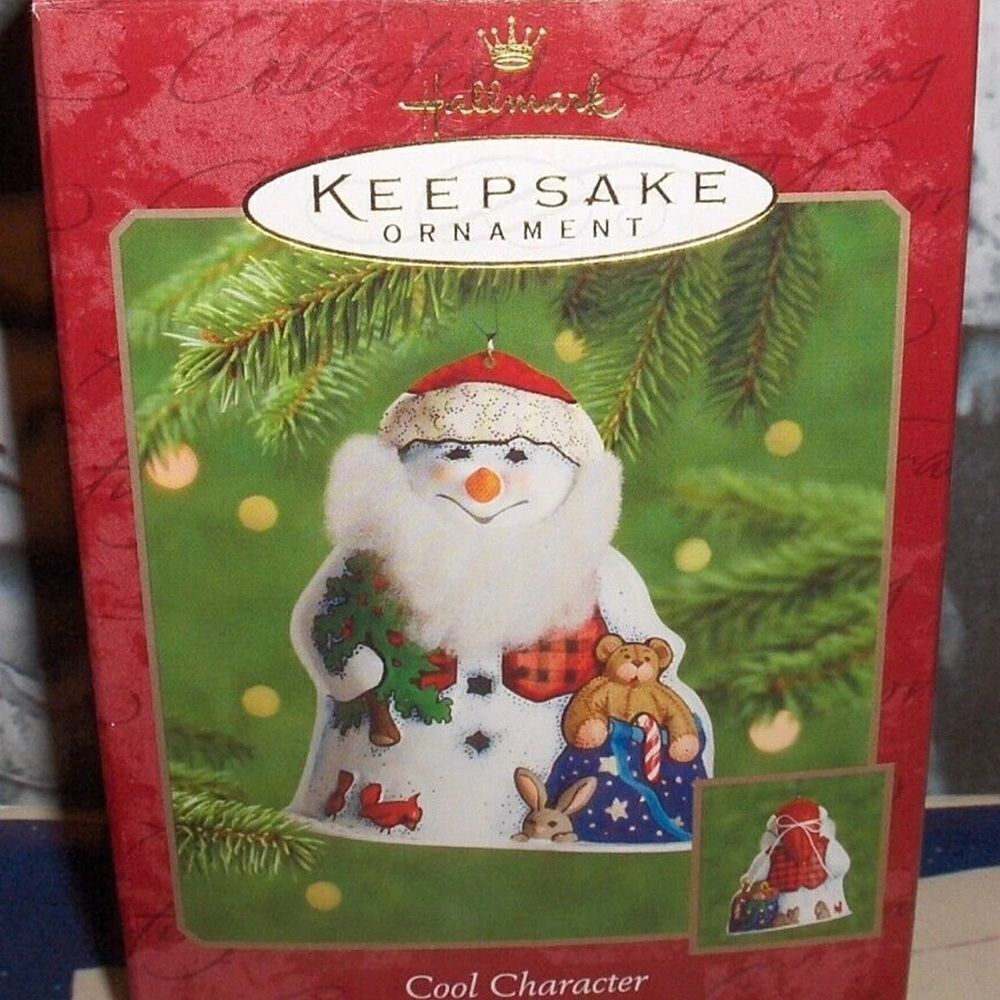 Hallmark Keepsake Ornament 2000 - Cool Character - Pressed Tin Snowman Ornament